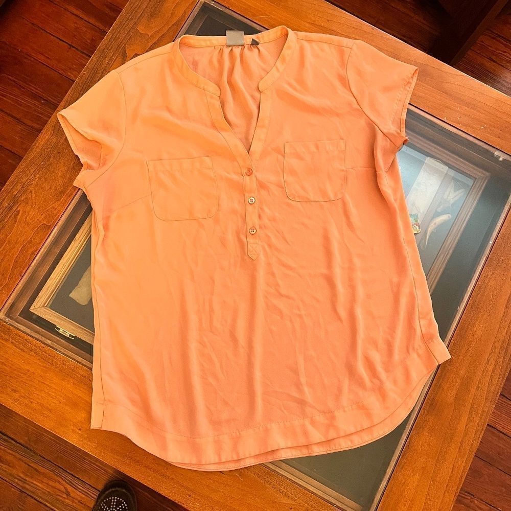 Soho New York & Company Jeans XL Top Blouse Peach